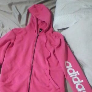 Adidas Vibrant Pink Full-Zip Hoodie